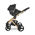 Cochecito de bebé RIMINI Premium Black Jasper con asiento elevador de coche RIMINI DI MARE RUBY Red&Black */opción/